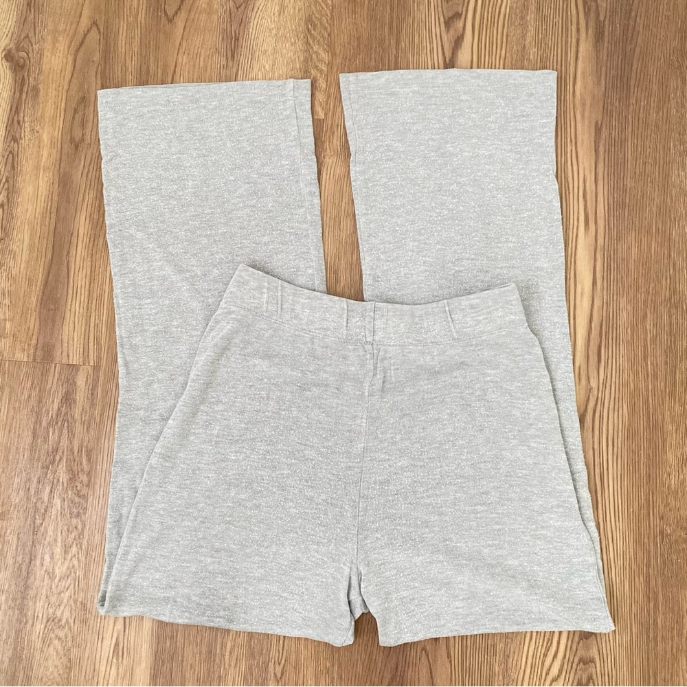 Reformation High Rise Wide Leg Knit Heather Gray Lounge Pants Size Medium